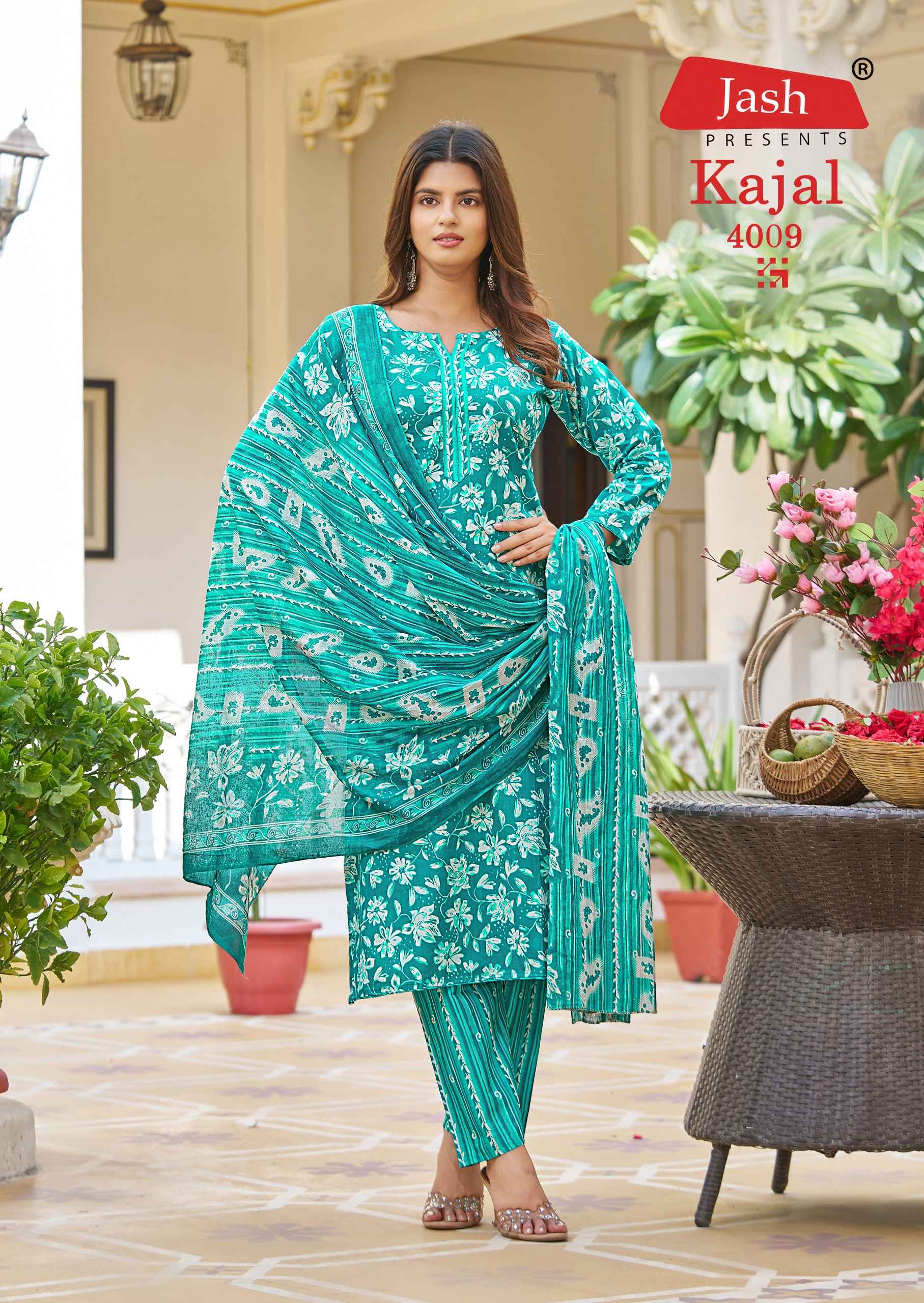 JASH KAJAL VOL-4 PURE COTTON PRINTED DRESS MATERIAL