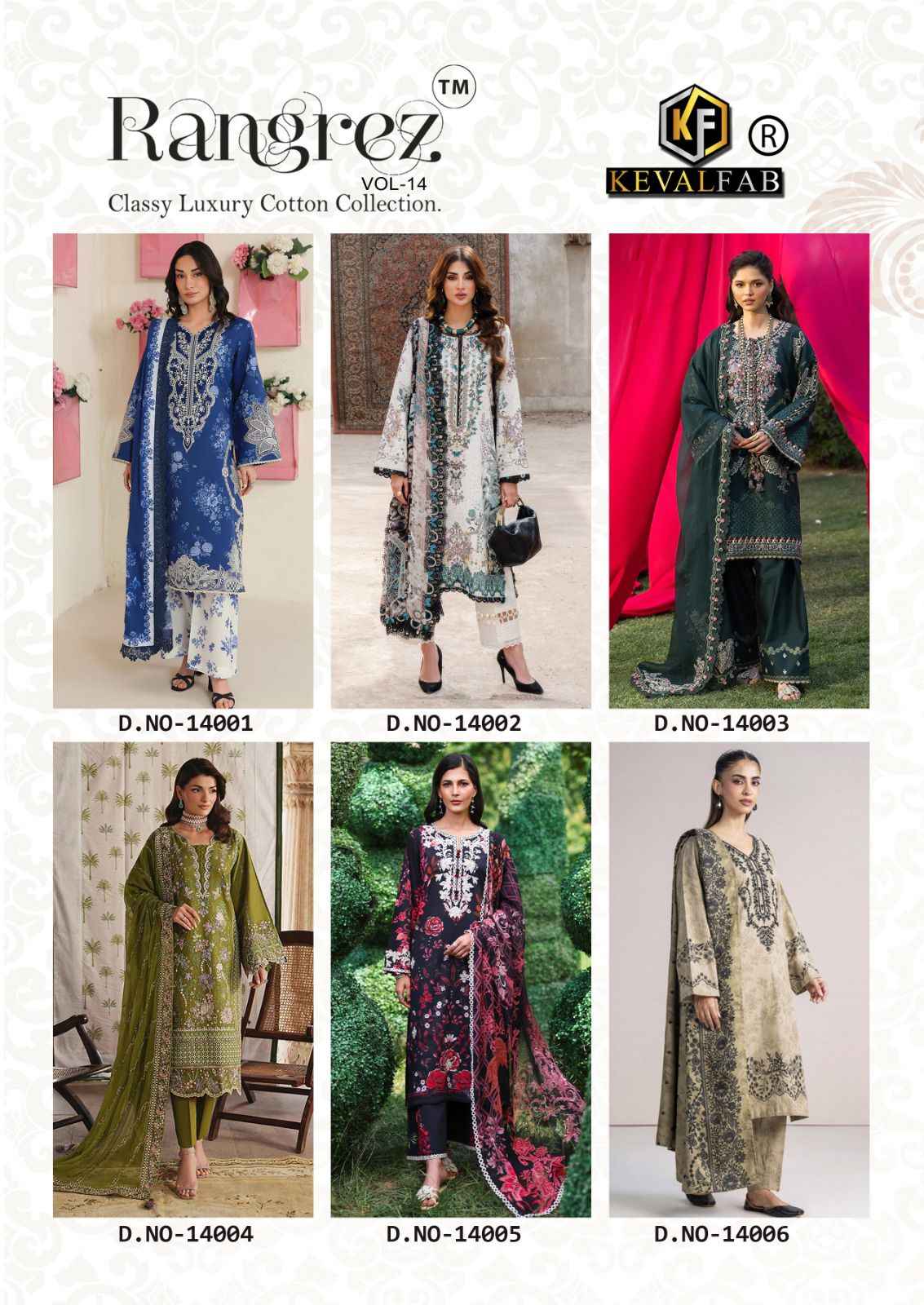 KEVAL FAB RANGREZ VOL-14 COTTON PRINTED DRESS MATERIAL 