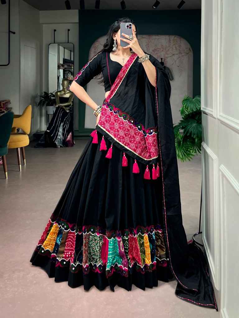KHADI COTTON LEHENGA PATCHWORK NAVRATRI LEHENGA CHOLI