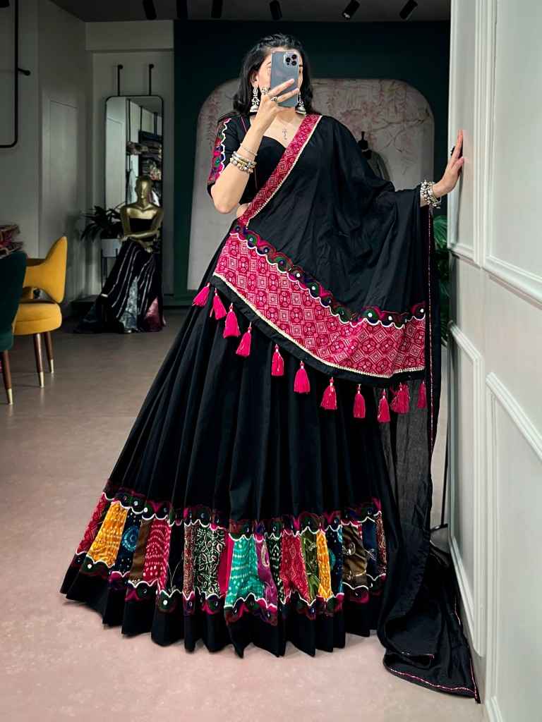 KHADI COTTON LEHENGA PATCHWORK NAVRATRI LEHENGA CHOLI