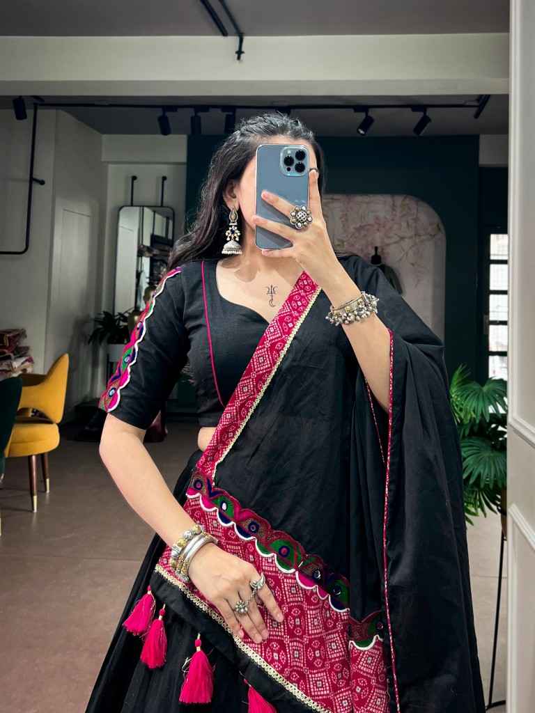 KHADI COTTON LEHENGA PATCHWORK NAVRATRI LEHENGA CHOLI