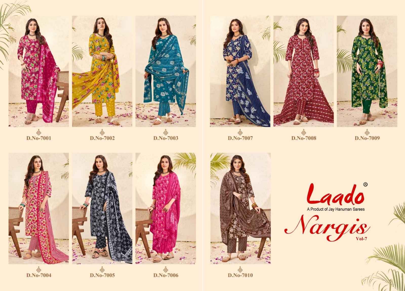 LAADO NARGIS VOL-7 PURE COTTON PRINTED READYMADE SUIT