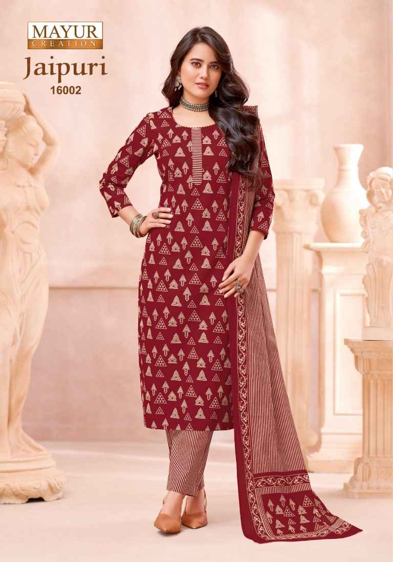 MAYUR JAIPURI VOL-16 PURE COTTON PRINTED DRESS MATERIAL 