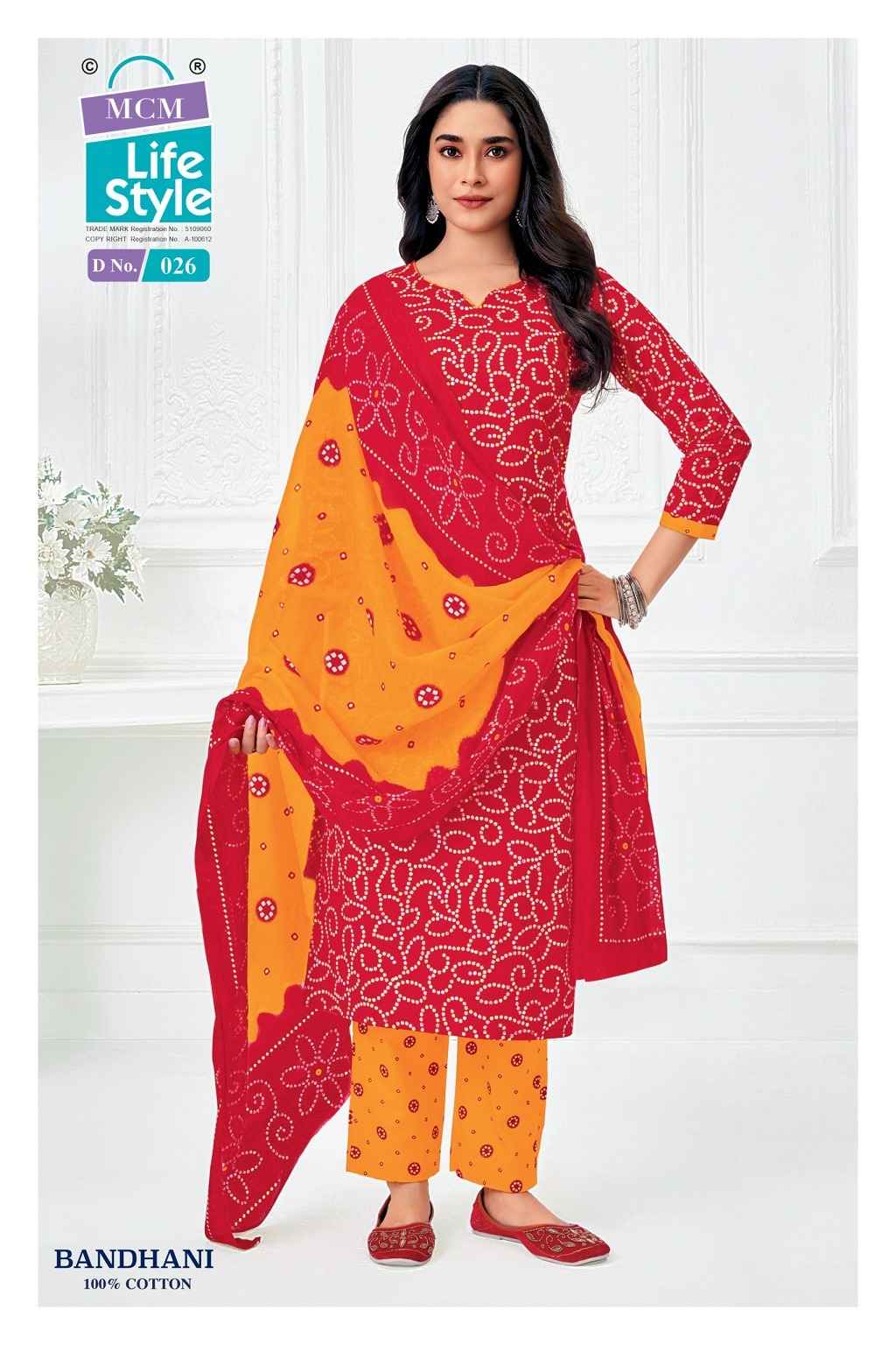 MCM BANDHANI VOL-1 PURE COTTON BANDHANI PRINTED READYMADSUIT