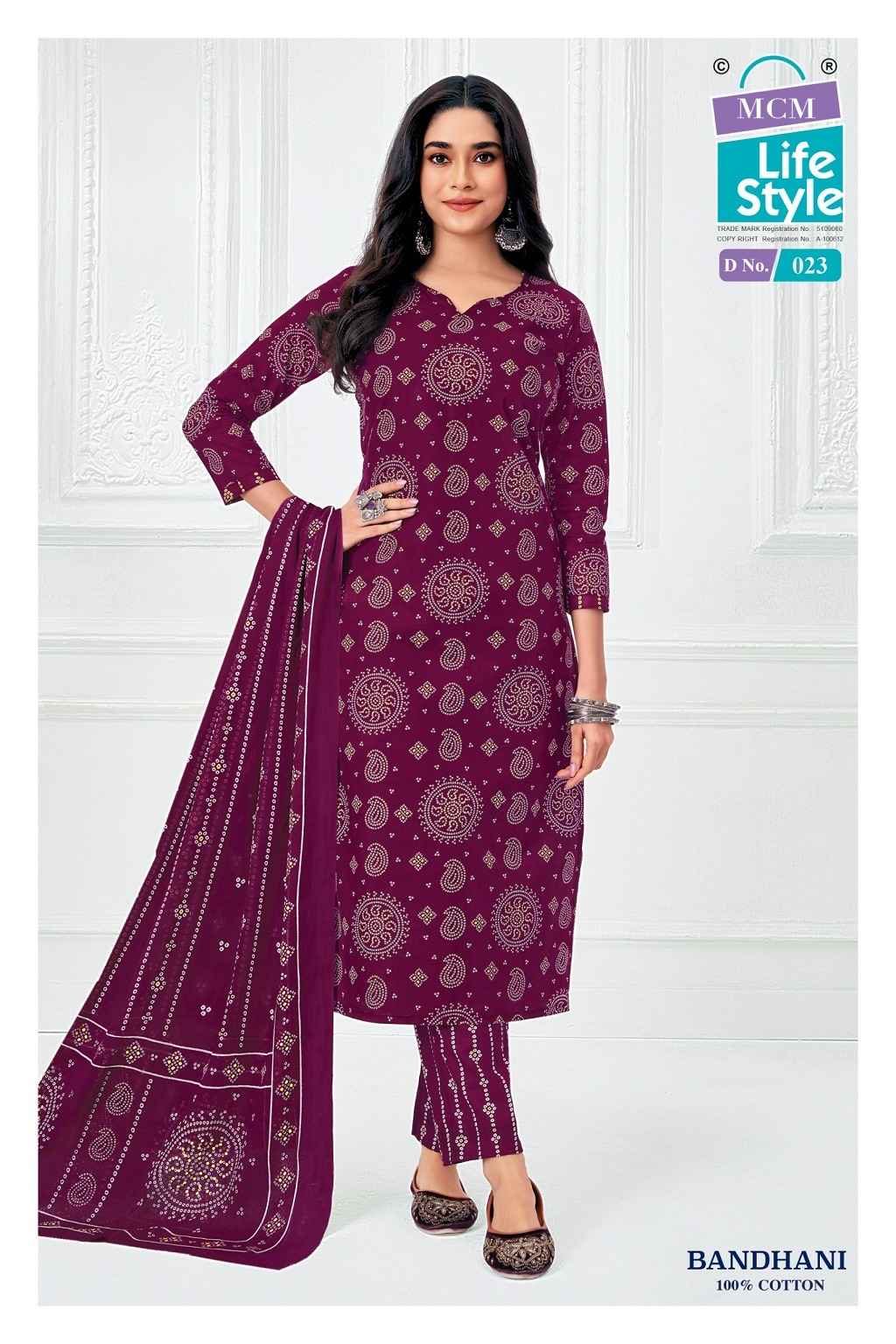 MCM BANDHANI VOL-1 PURE COTTON BANDHANI PRINTED READYMADSUIT