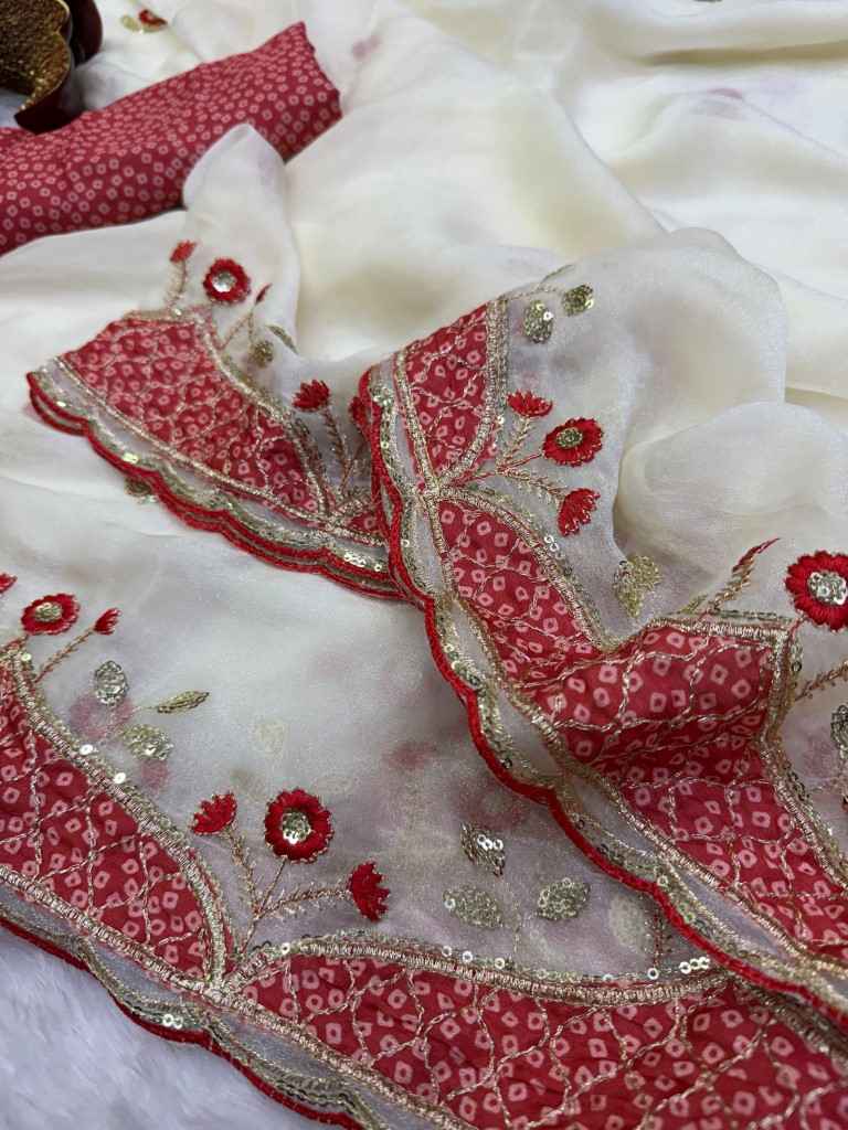 NC MOSS SILK APLIC WORK SAREE
