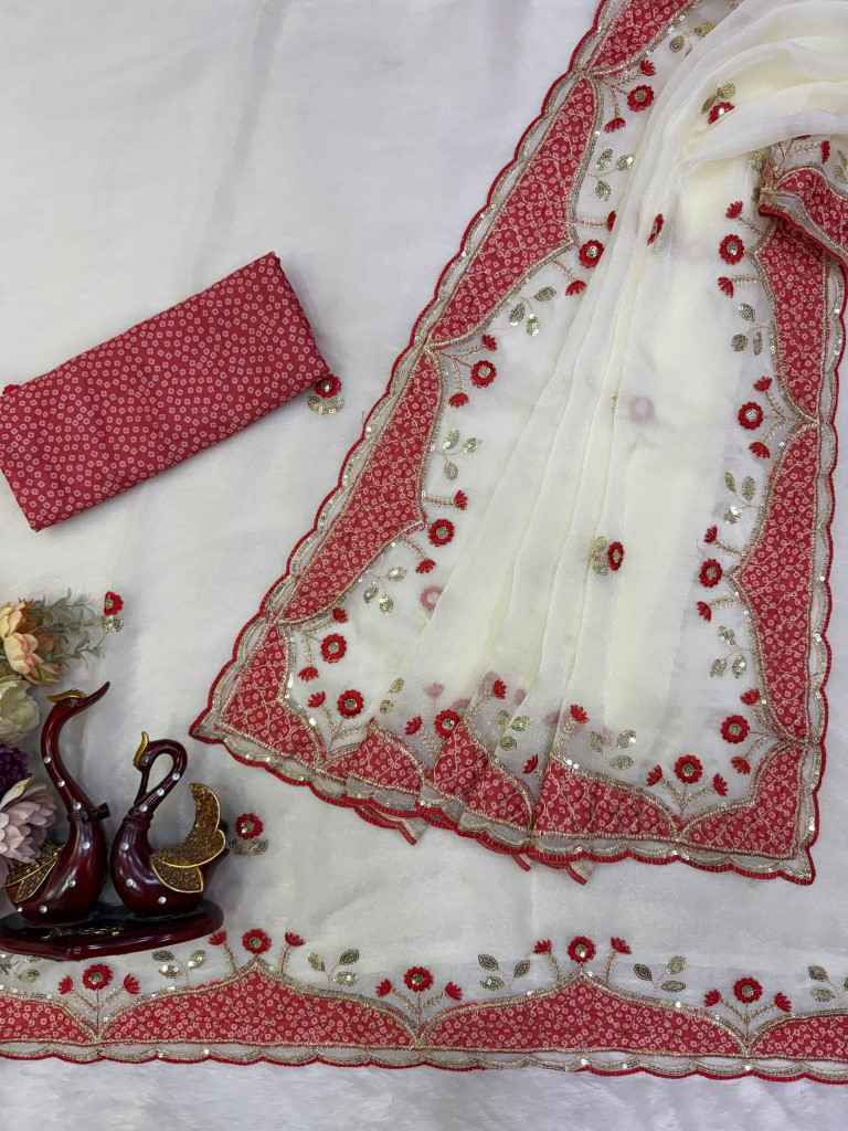 NC MOSS SILK APLIC WORK SAREE