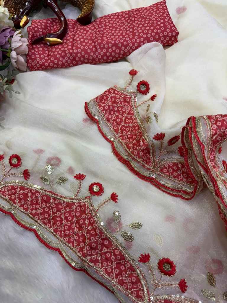 NC MOSS SILK APLIC WORK SAREE