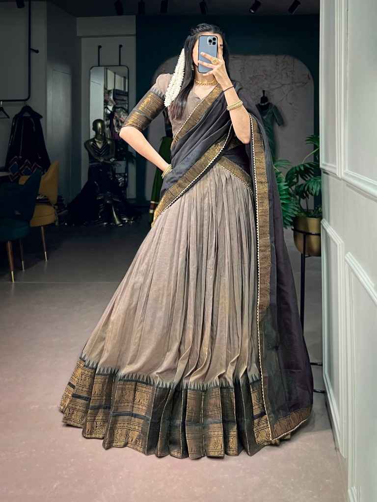 POLY COTTON ZARI WEAVING WORK LEHENGA CHOLI 