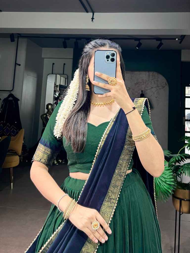 POLY COTTON ZARI WEAVING WORK LEHENGA CHOLI 