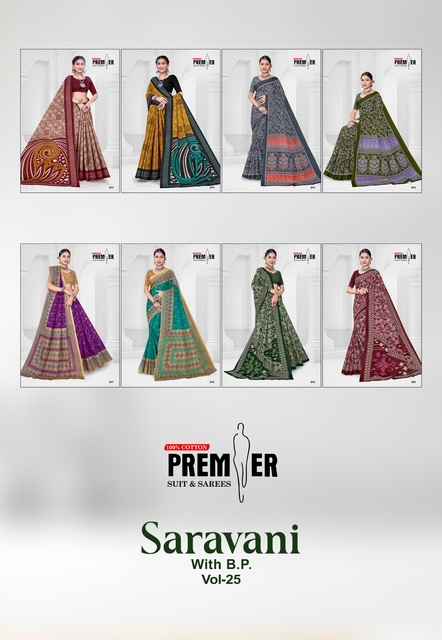PREMIER SARAVANI VOL-25 COTTON PRINTED SAREE