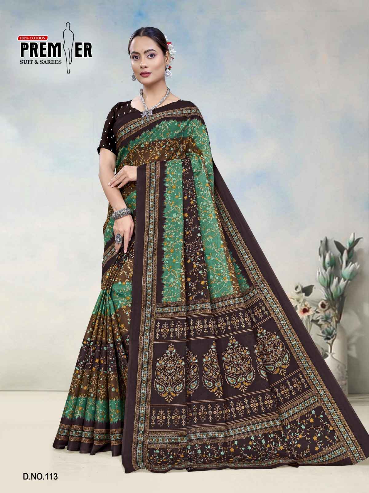 PREMIER SOUTH MALAI VOL-3 COTTON PRINTED SAREE