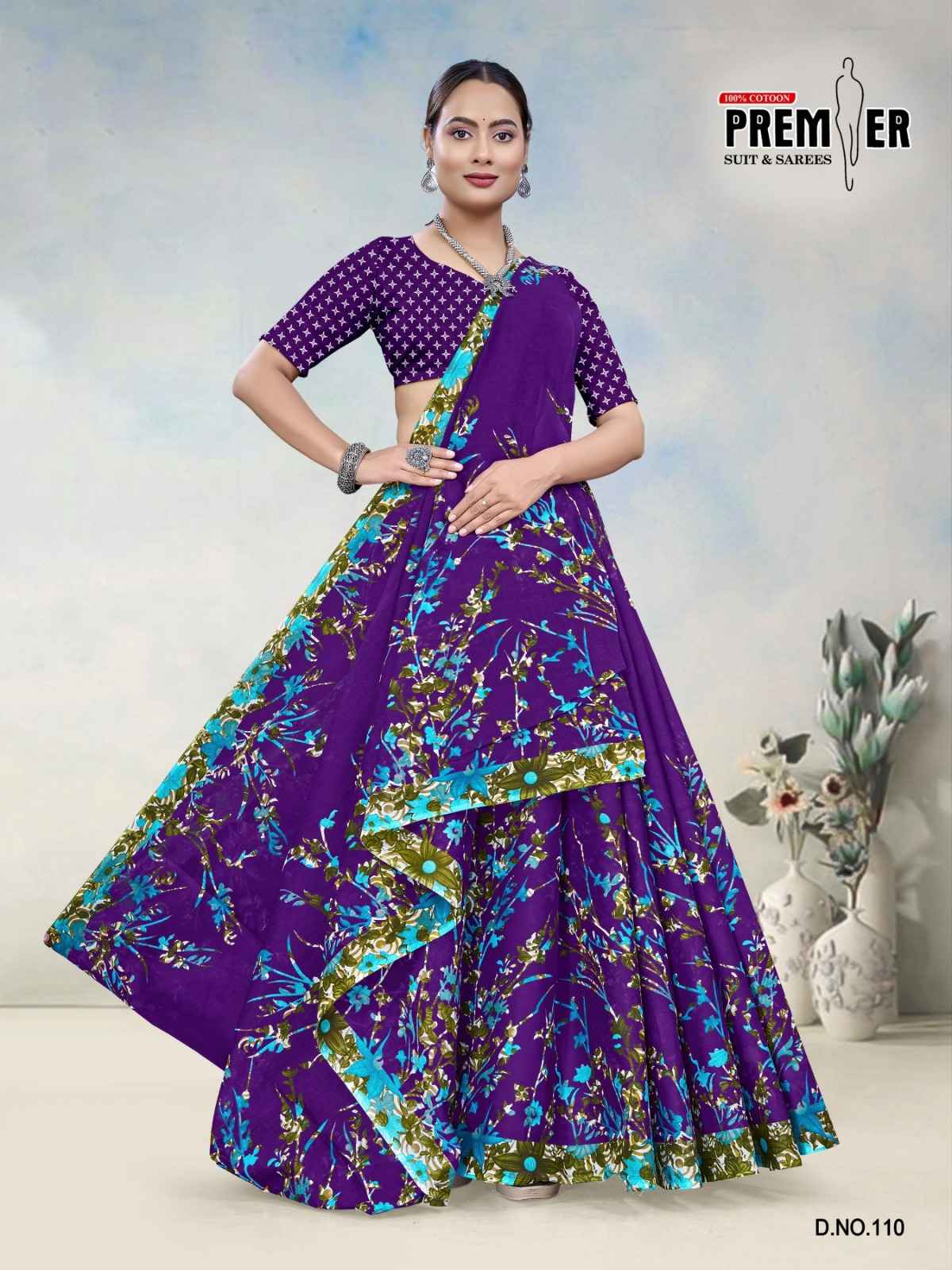 PREMIER SOUTH MALAI VOL-3 COTTON PRINTED SAREE