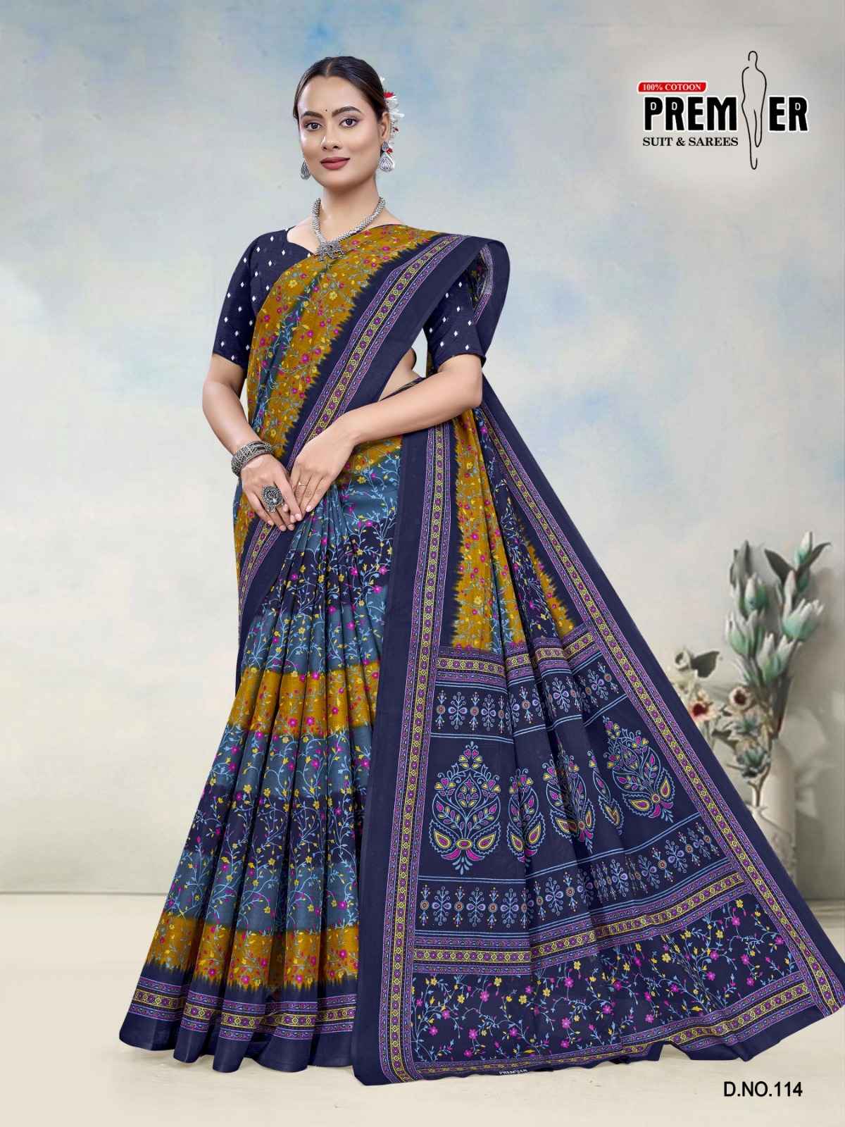 PREMIER SOUTH MALAI VOL-3 COTTON PRINTED SAREE