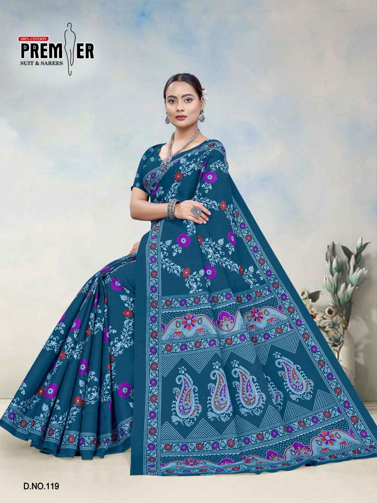 PREMIER SOUTH MALAI VOL-3 COTTON PRINTED SAREE