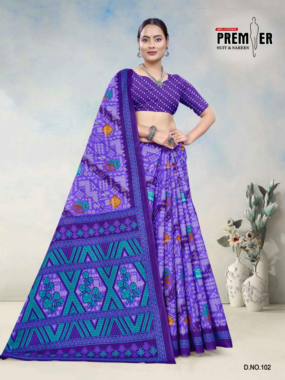 PREMIER SOUTH MALAI VOL-3 COTTON PRINTED SAREE