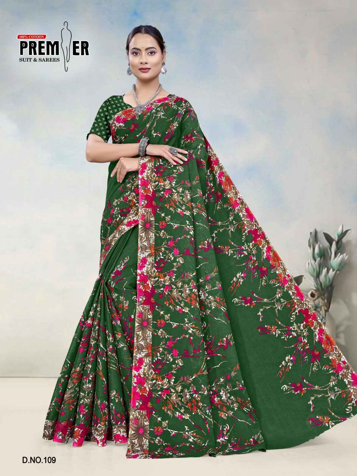 PREMIER SOUTH MALAI VOL-3 COTTON PRINTED SAREE