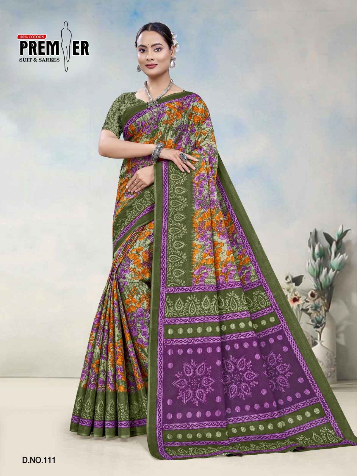 PREMIER SOUTH MALAI VOL-3 COTTON PRINTED SAREE