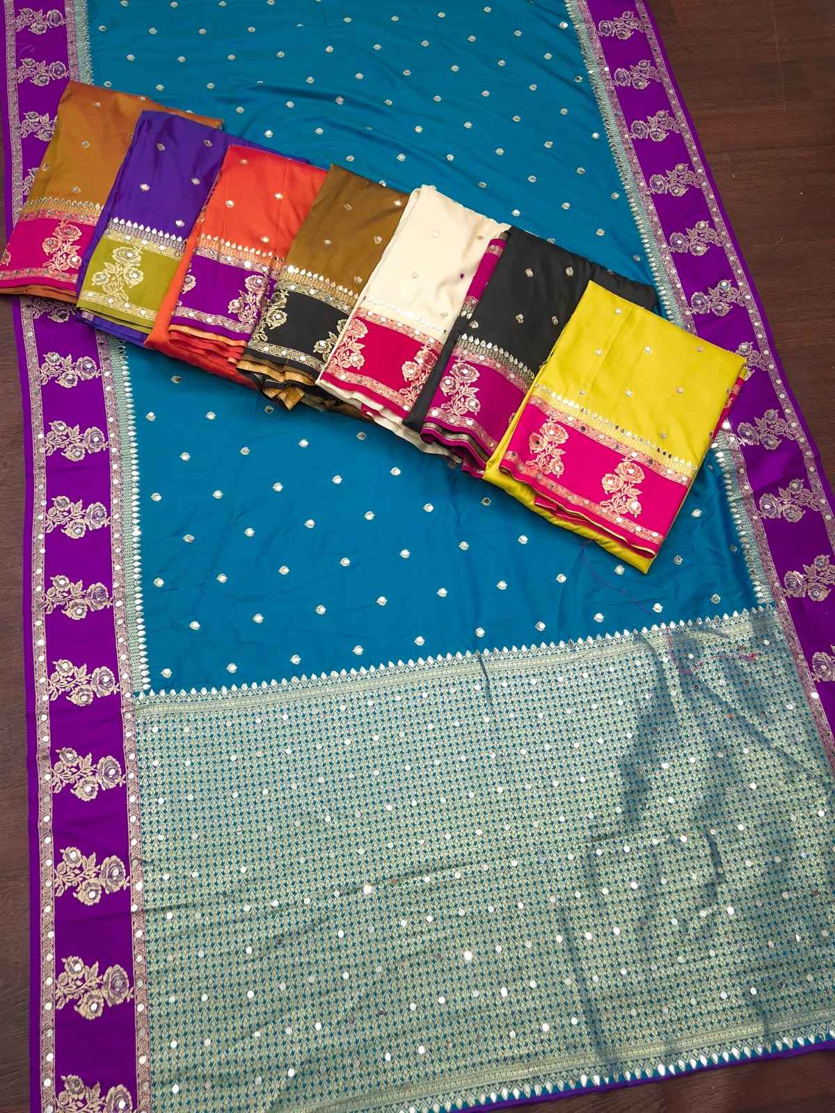 PREMIUM SOFT BANARASI SILK ZARI WEAVING MIRROR WORK SAREE