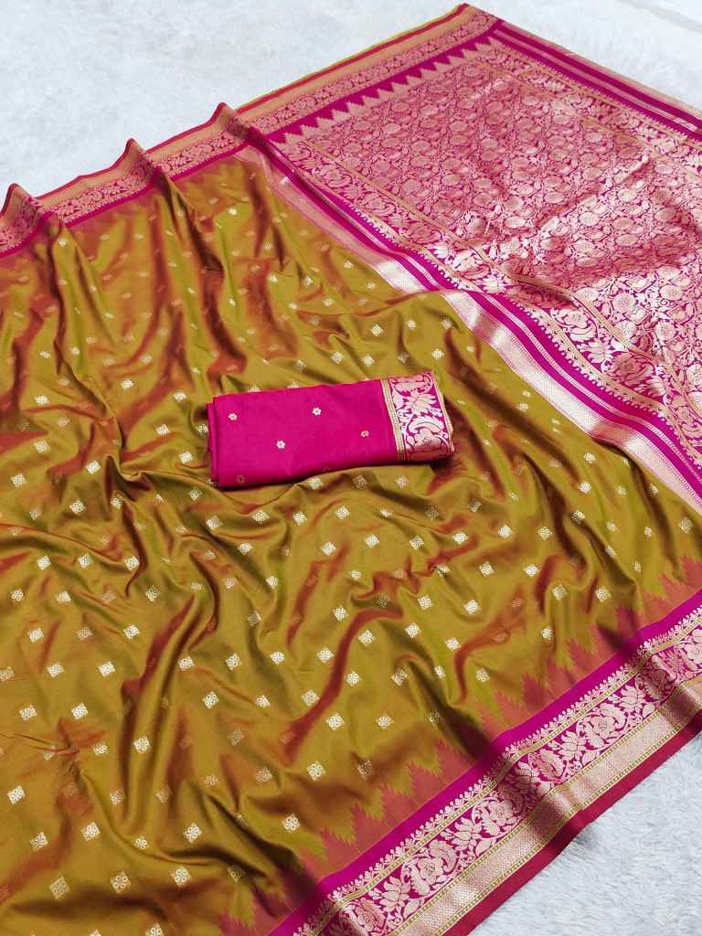PREMIUM SOFT BANARASI SILK ZARI WEAVING SAREE MB126