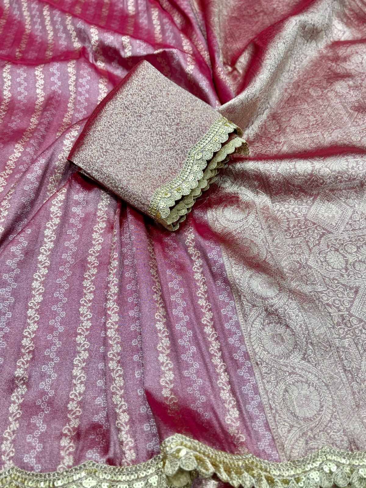 PURE BANARASI MULTI TISSUE SILK ZARI WEAVING SAREE 1