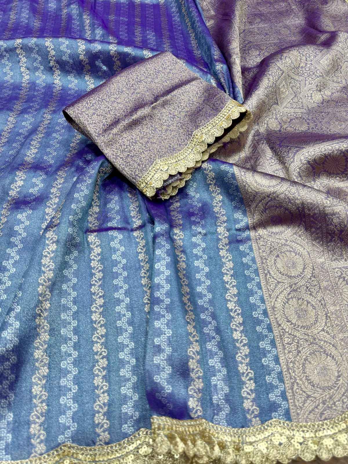 PURE BANARASI MULTI TISSUE SILK ZARI WEAVING SAREE 1