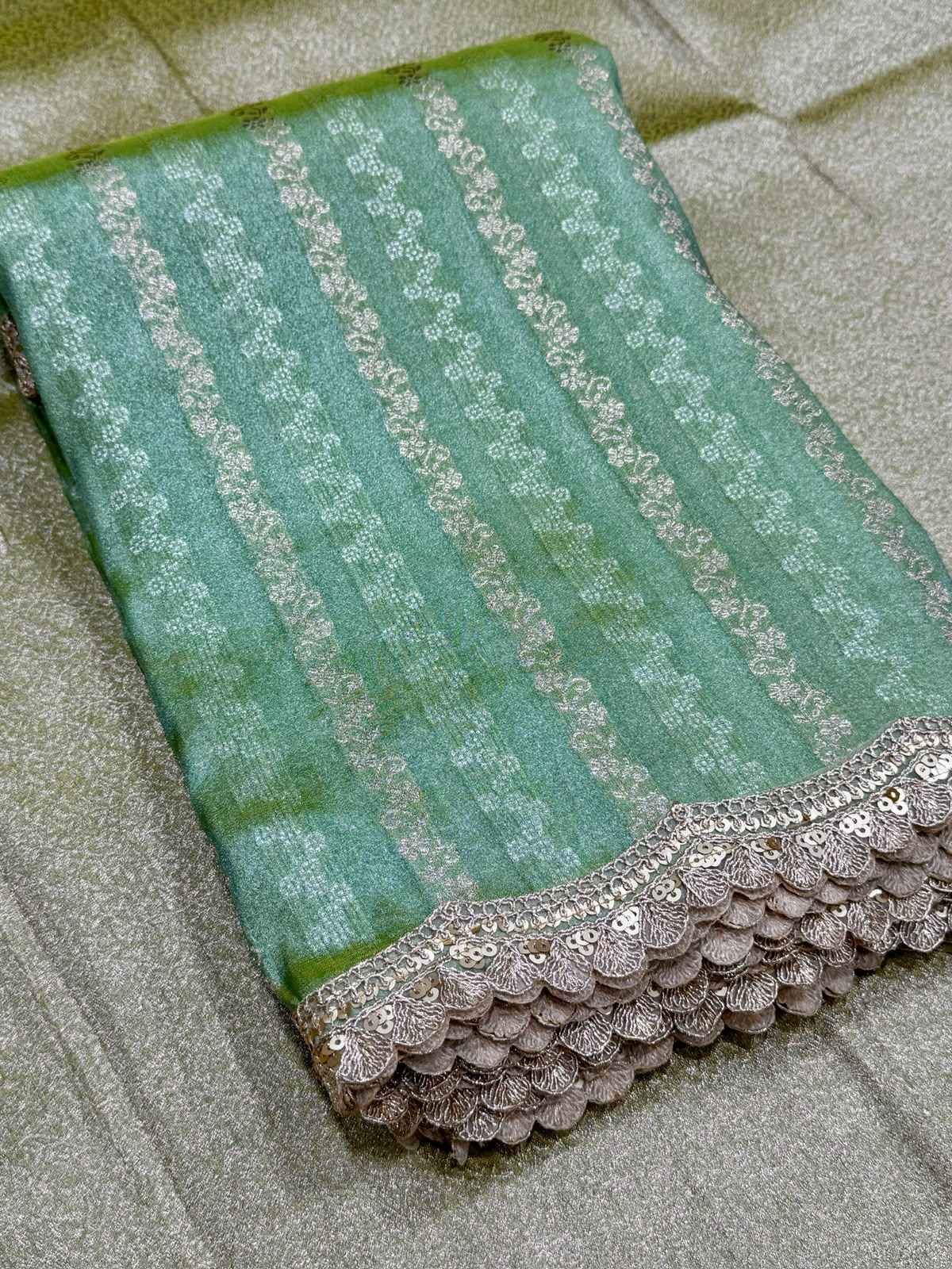 PURE BANARASI MULTI TISSUE SILK ZARI WEAVING SAREE 1