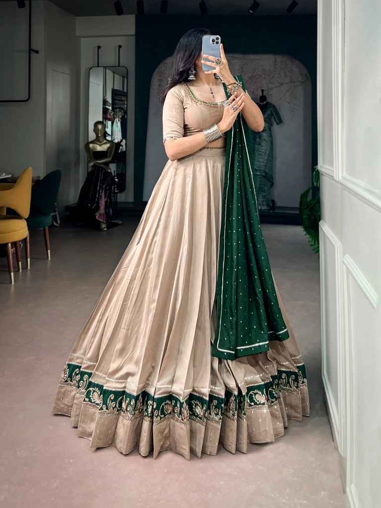 PURE CHANDERI EMBROIDERY WORK LEHENGA CHOLI