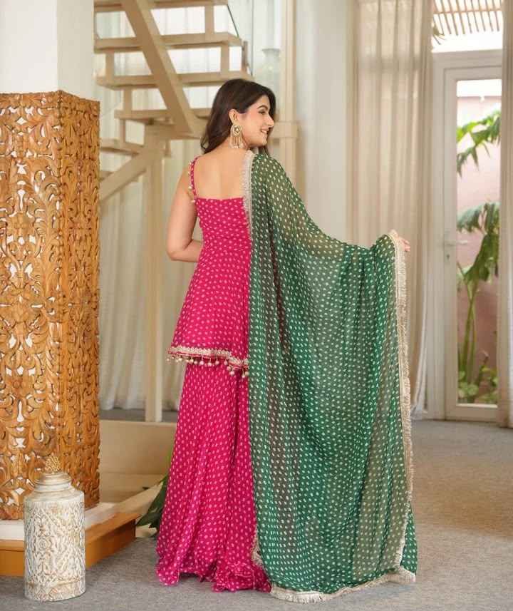 PURE FOX GEORGETTE BANDHANI PRINT WORK KEDIYA SUIT