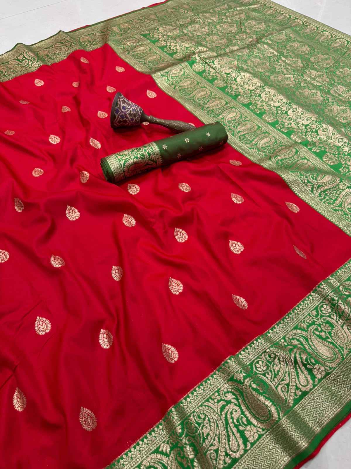 PURE HEAVY BANARASI SILK GOLD JARI WEAVING SAREE 