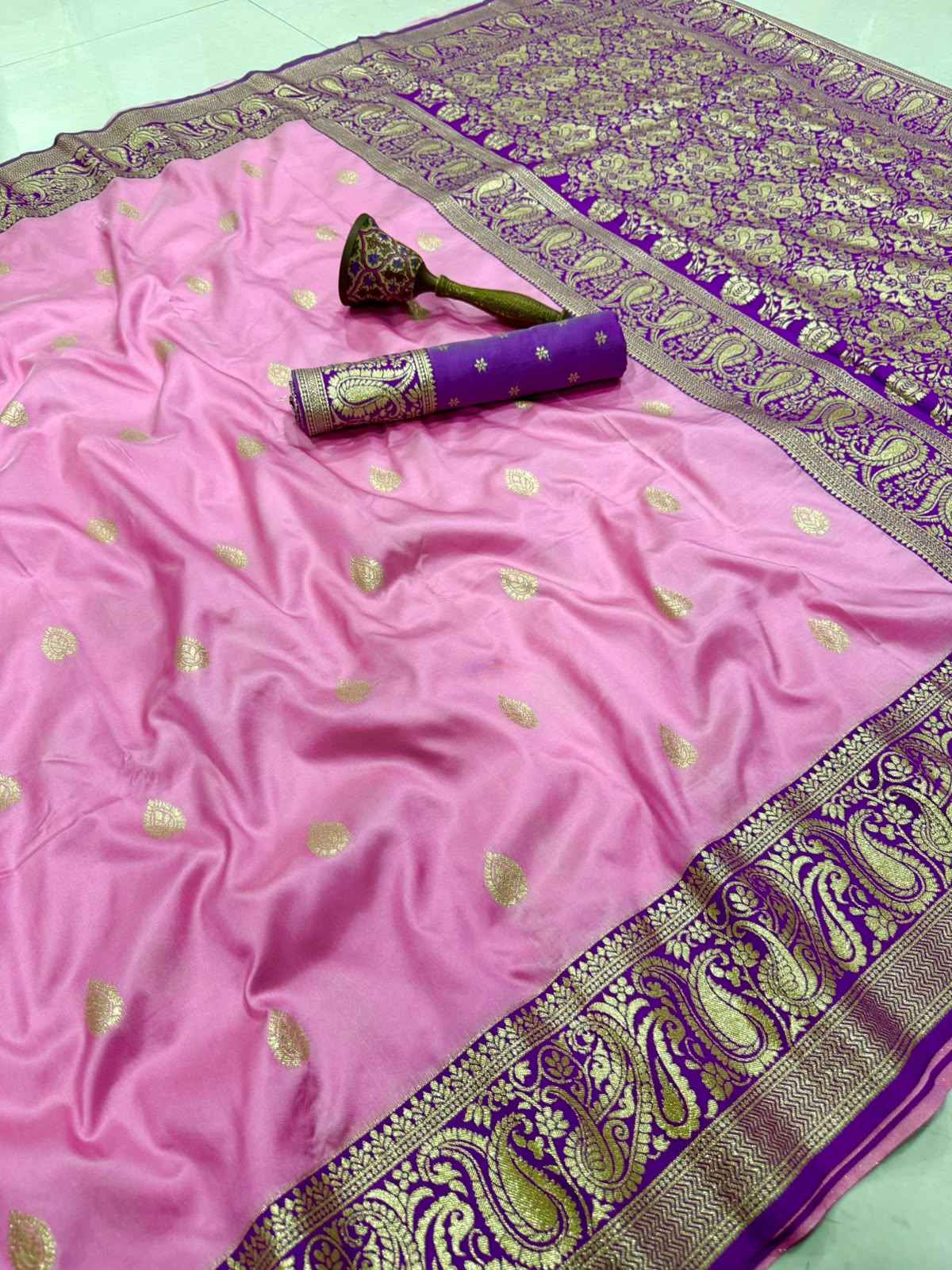 PURE HEAVY BANARASI SILK GOLD JARI WEAVING SAREE 