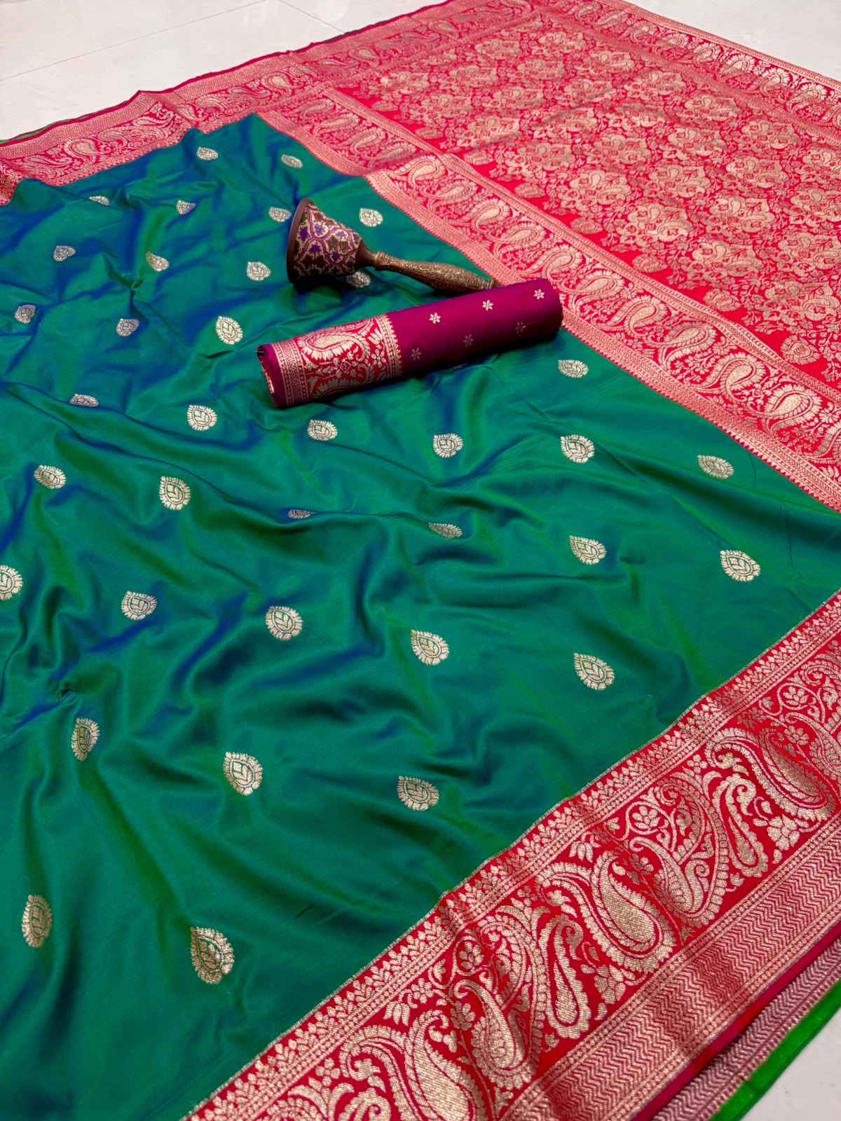 PURE HEAVY BANARASI SILK GOLD JARI WEAVING SAREE 