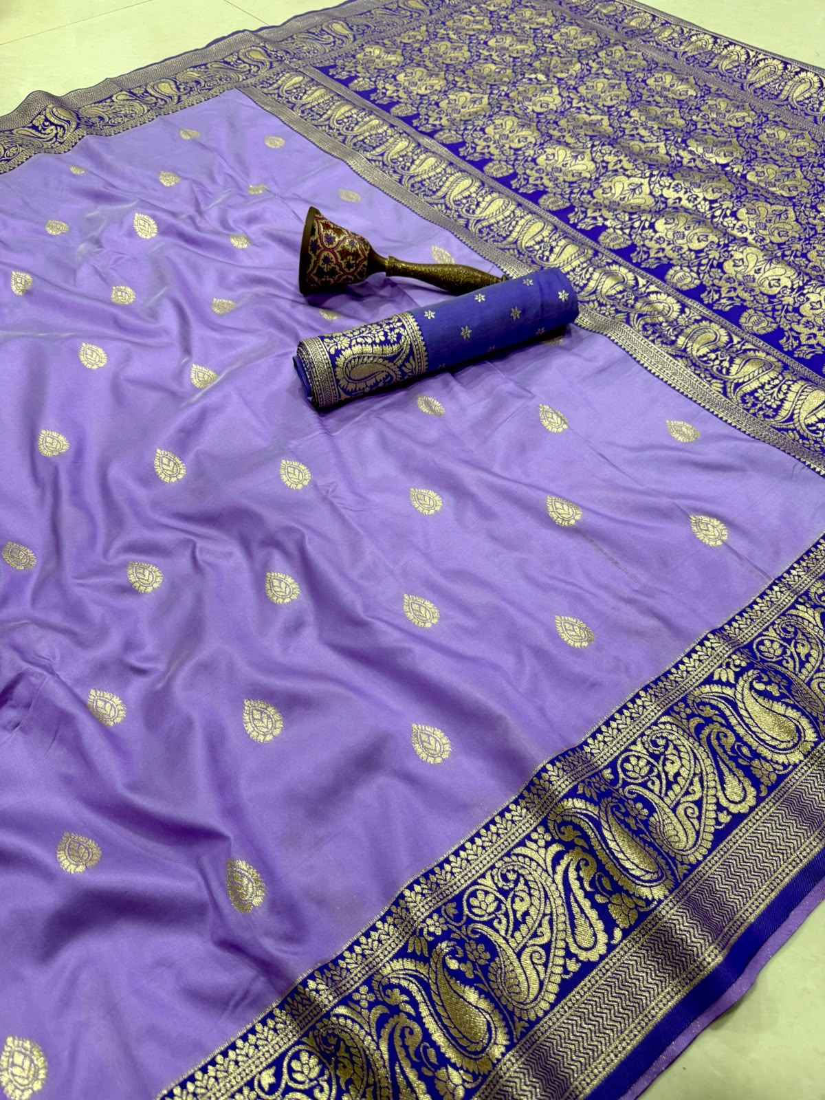 PURE HEAVY BANARASI SILK GOLD JARI WEAVING SAREE 