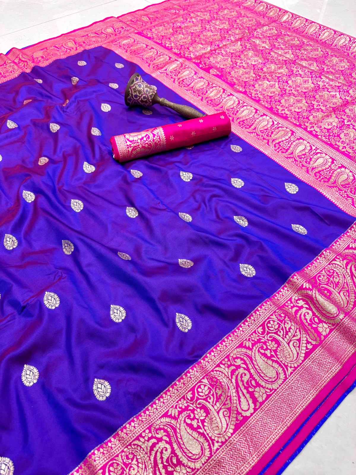 PURE HEAVY BANARASI SILK GOLD JARI WEAVING SAREE 