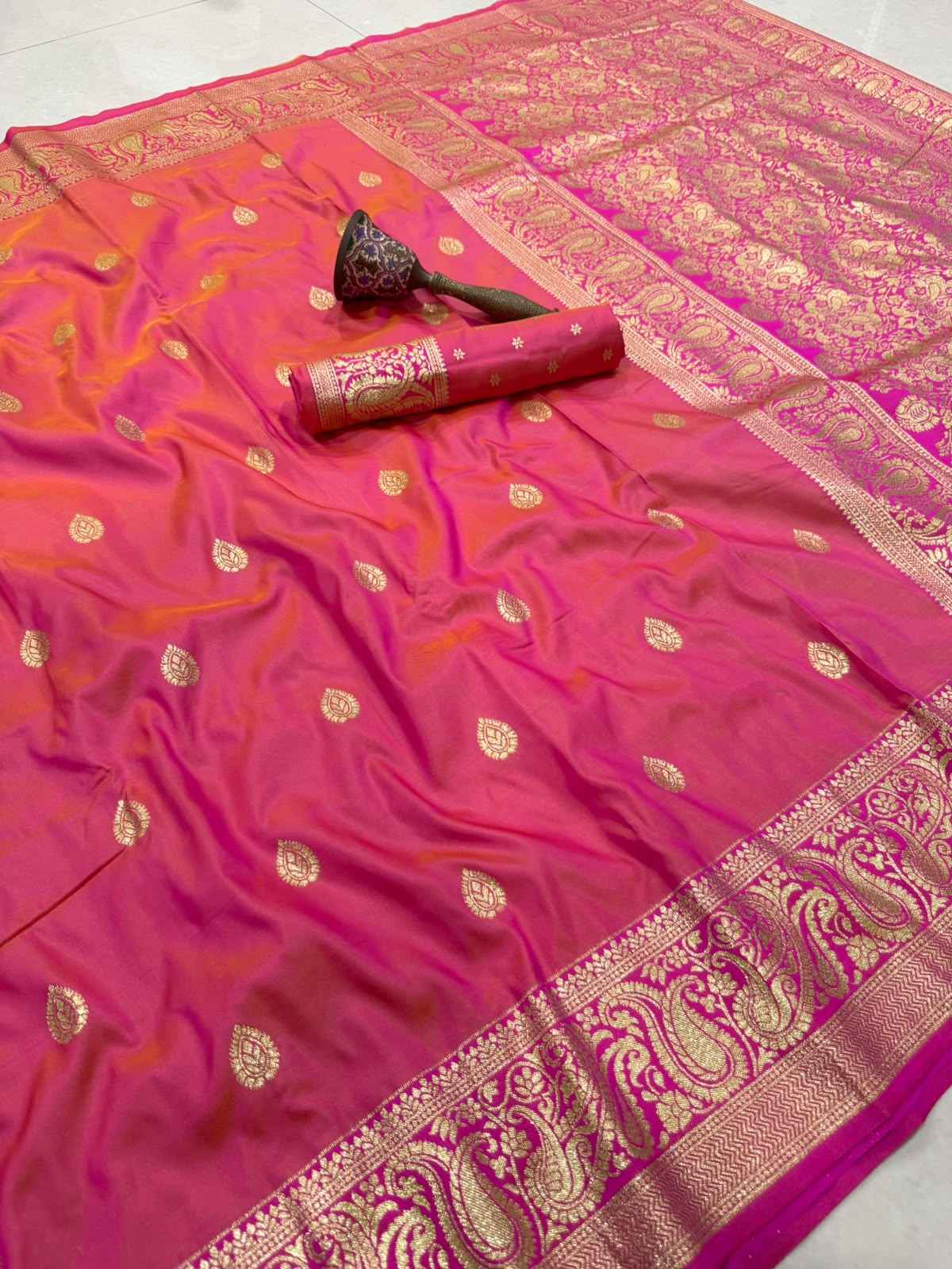 PURE HEAVY BANARASI SILK GOLD JARI WEAVING SAREE 