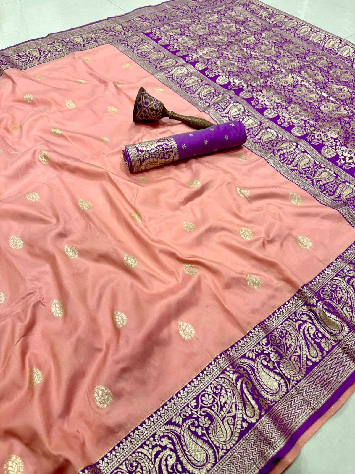 PURE HEAVY BANARASI SILK GOLD JARI WEAVING SAREE 