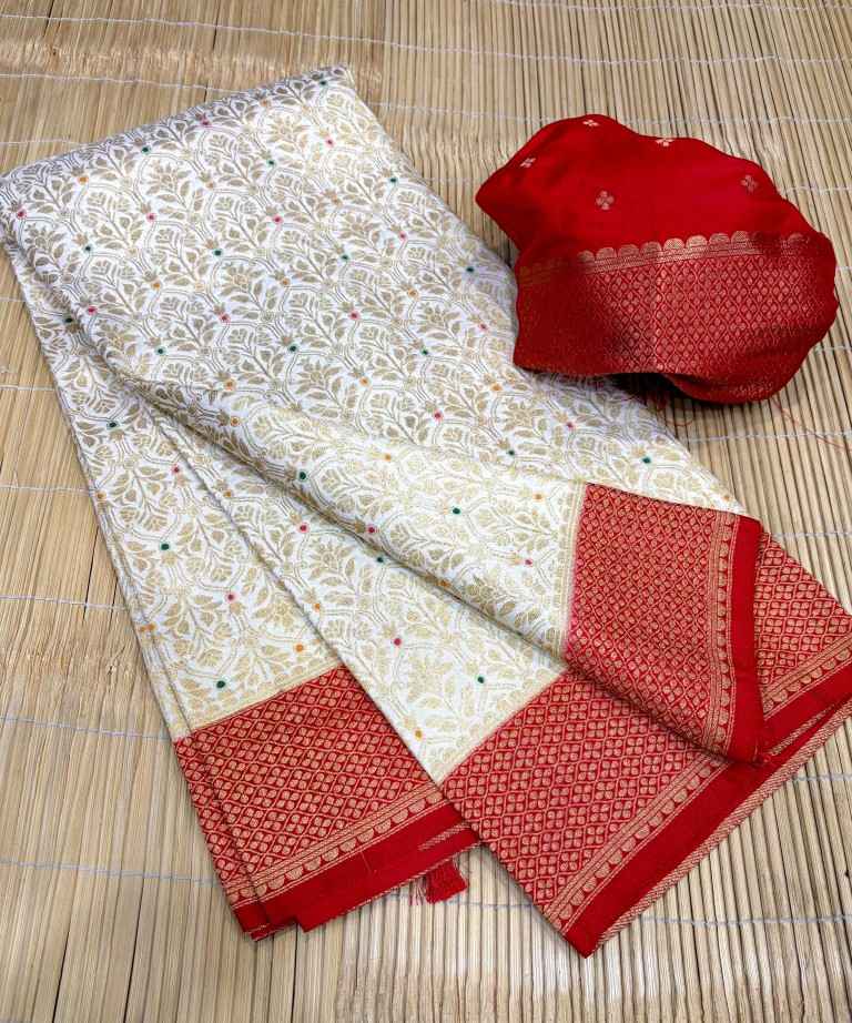 DURGA POOJA SPECIAL PURE KHADI SILK ZARI WOOVEN SAREE 
