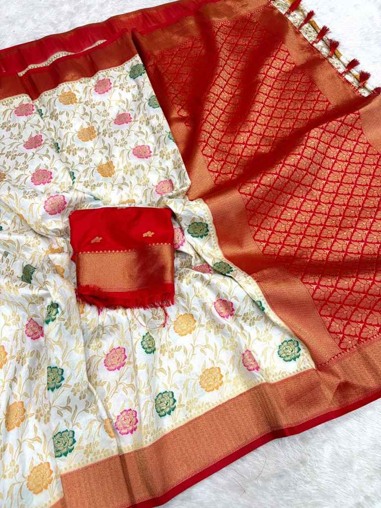 DURGA POOJA SPECIAL PURE KHADI SILK ZARI WOOVEN SAREE 