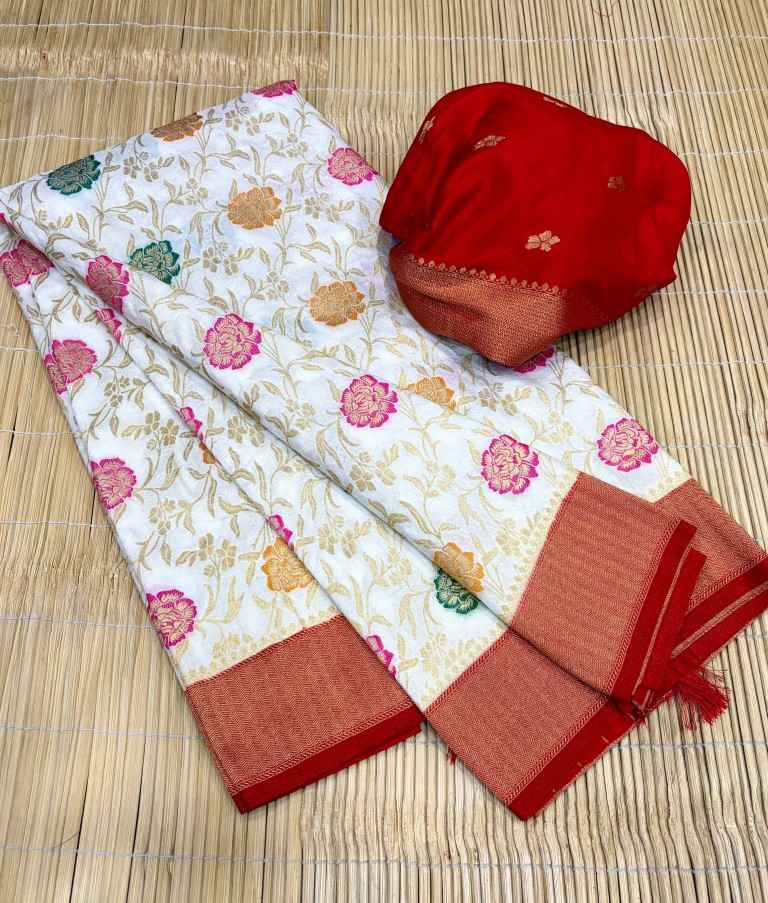 DURGA POOJA SPECIAL PURE KHADI SILK ZARI WOOVEN SAREE 