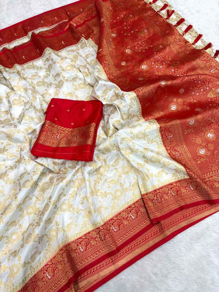 DURGA POOJA SPECIAL PURE KHADI SILK ZARI WOOVEN SAREE 