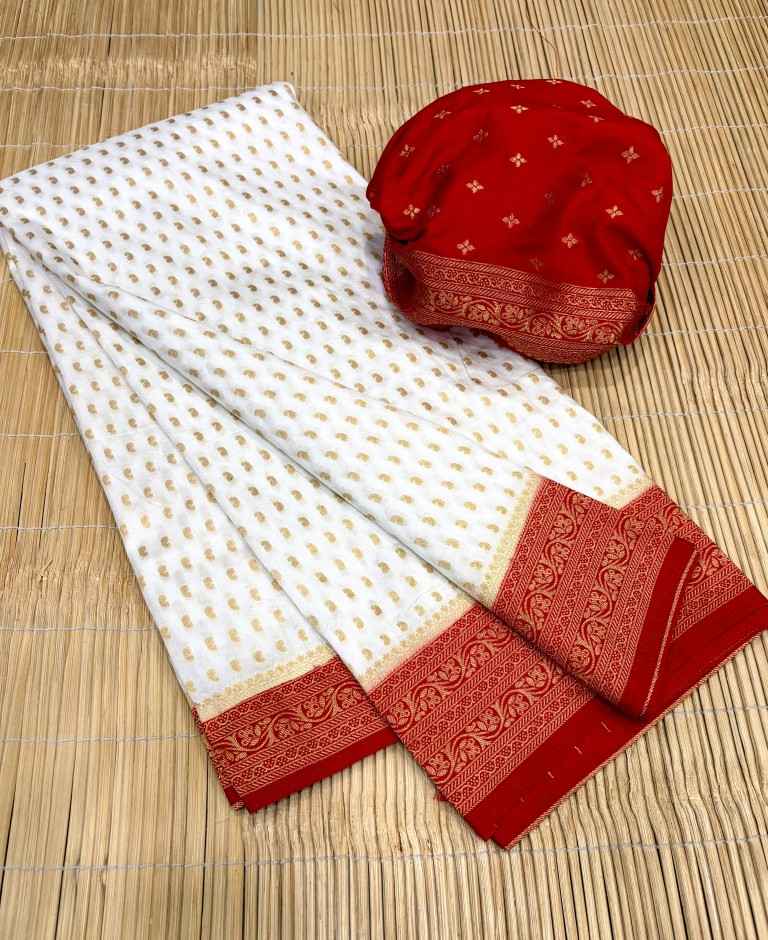 DURGA POOJA SPECIAL PURE KHADI SILK ZARI WOOVEN SAREE 