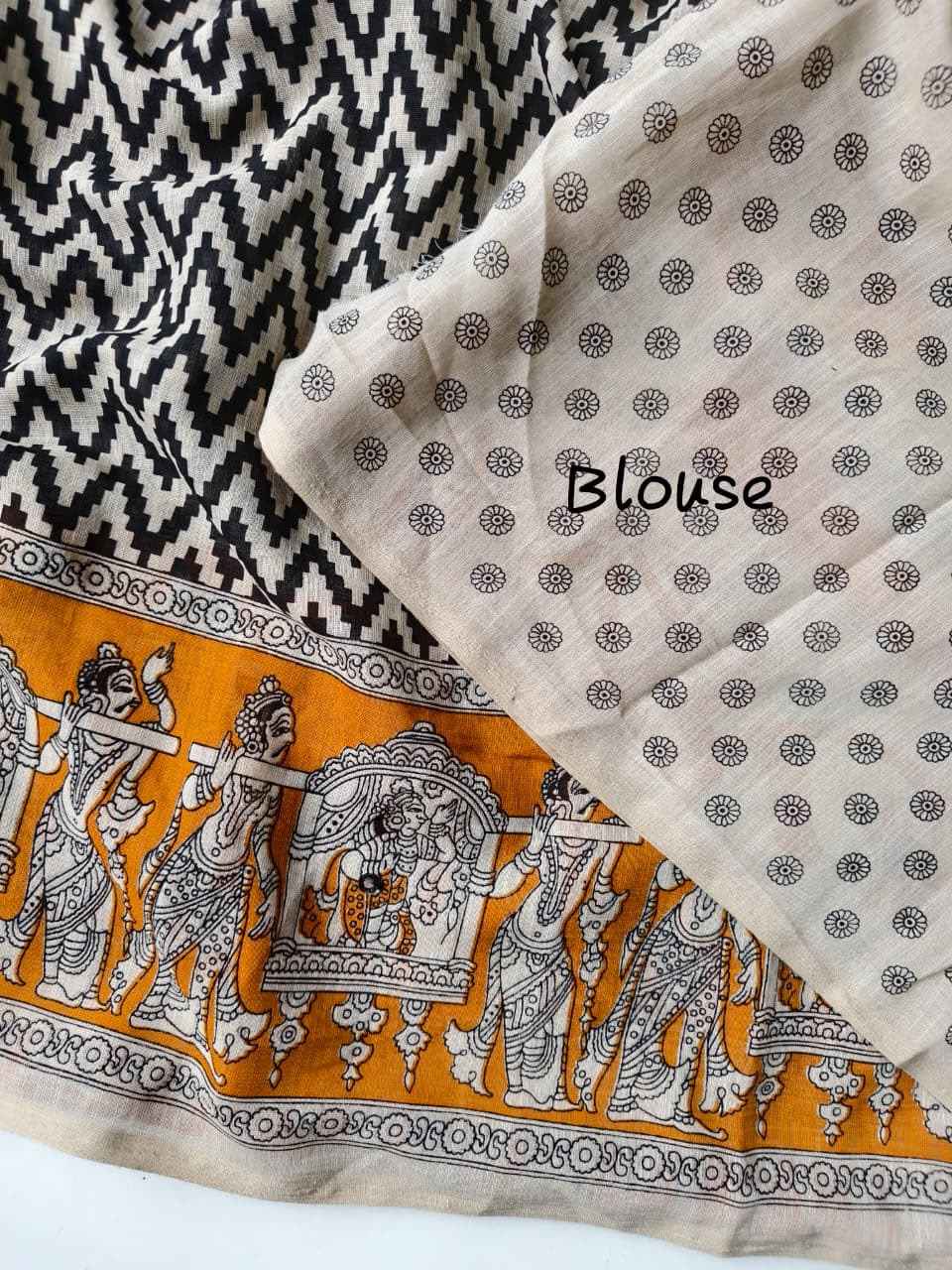 PURE LINEN KALAMKARI PRINT SAREE 