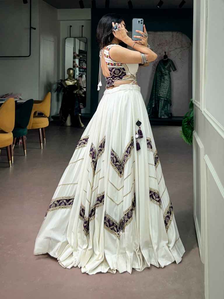 PURE RAYON CRAFTED GAMTHI MIRROR WORK NAVRATRI LEHENGA CHOLI