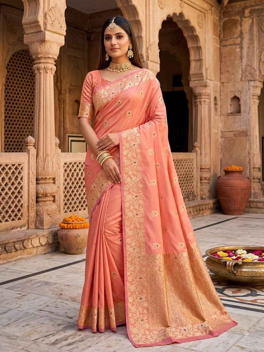 PURE SOFT BANARASI SILK ZARI WEAVING SAREE