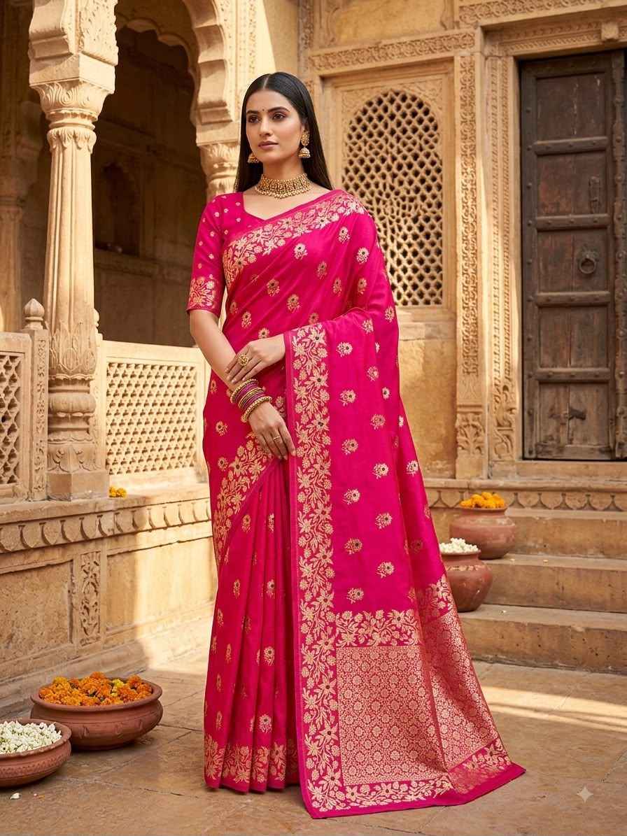 PURE SOFT BANARASI SILK ZARI WEAVING SAREE