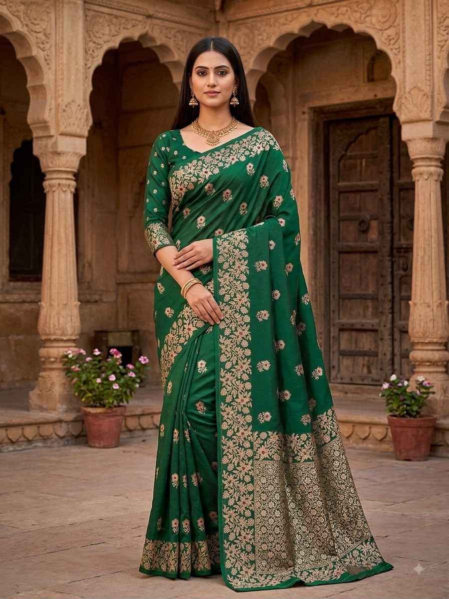 PURE SOFT BANARASI SILK ZARI WEAVING SAREE