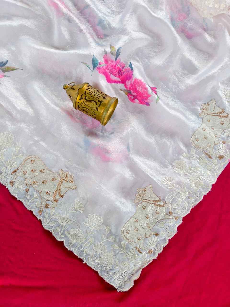 PURE SOFT GLASS TISSUE PICHWAI SAREE