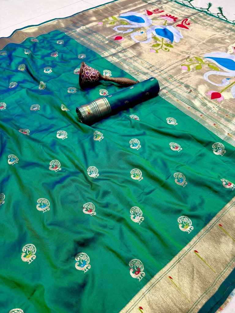 PURE SOFT KANCHIVRAM PAITHANI SILK MINA ZARI WEAVING SAREE