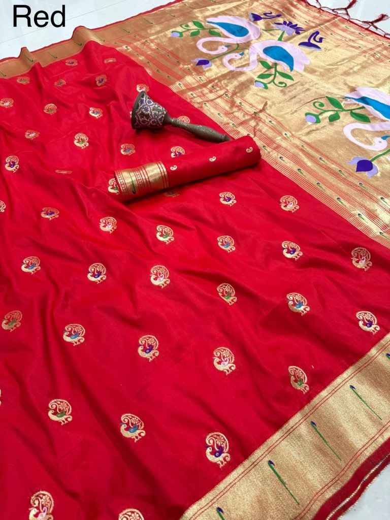 PURE SOFT KANCHIVRAM PAITHANI SILK MINA ZARI WEAVING SAREE