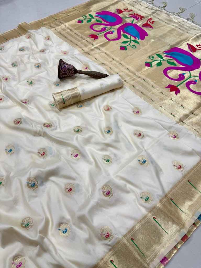 PURE SOFT KANCHIVRAM PAITHANI SILK MINA ZARI WEAVING SAREE
